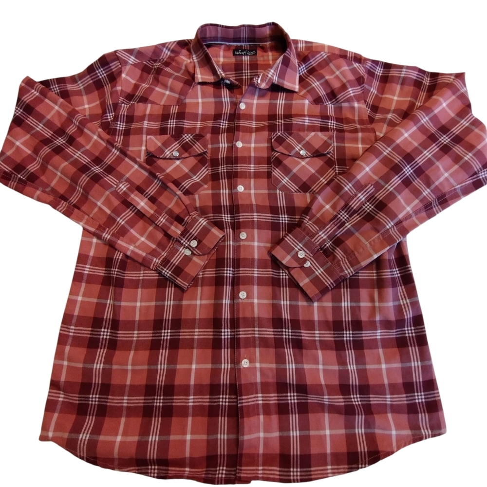 Public Record Plaid Long Sleeve Button-Up Shirt XL